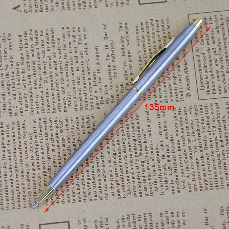 1 Pc New Arrival Stainless Steel Rod Rotating Metal Ballpoint Pen Commercial Ballpoint Pen Gift Stationery