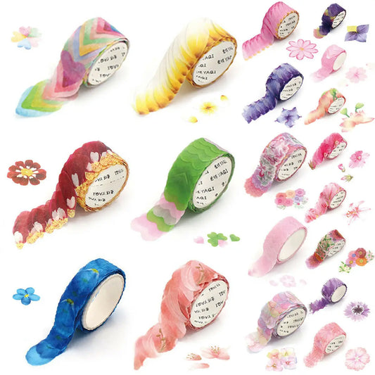 200PCS/Roll Masking Petals Tape Washi Tape Scrapbook Sticker Sticky Paper Flower