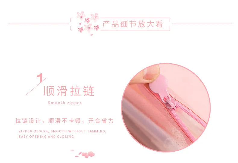 1Pcs Kawaii Pencil Case Beautiful pink girl heart Gift Estuches School Pencil Box  Pencil Bag School Supplies Stationery