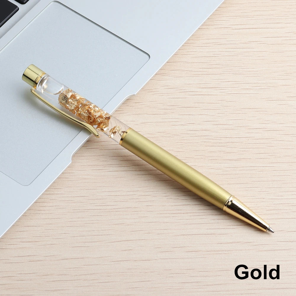 GENKKY Pen Crystal Gradient Ball Pens Exquisite Creative Luxury High-quality Gold Foil Ballpoint Pens Gift Student Supplies