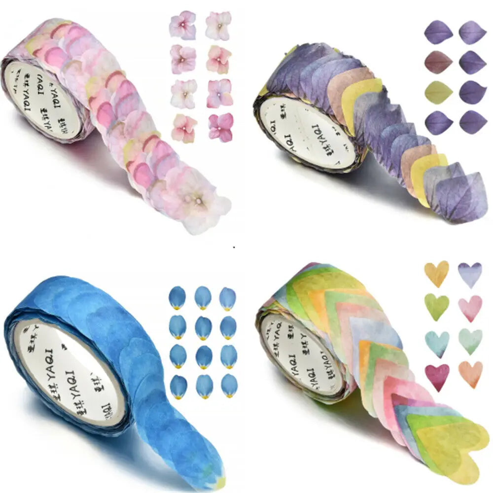 200PCS/Roll Masking Petals Tape Washi Tape Scrapbook Sticker Sticky Paper Flower