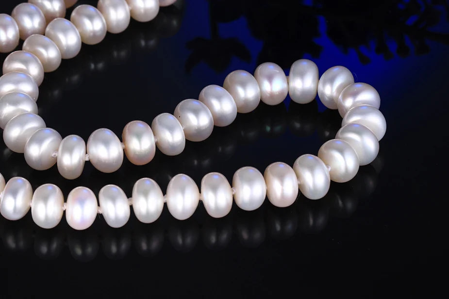 HENGSHENG High Luster 8-9mm 100% Natural Fresh water Pearl Necklace Long 45cm for Women Girls Birthday /Wedding Pearl Jewelry