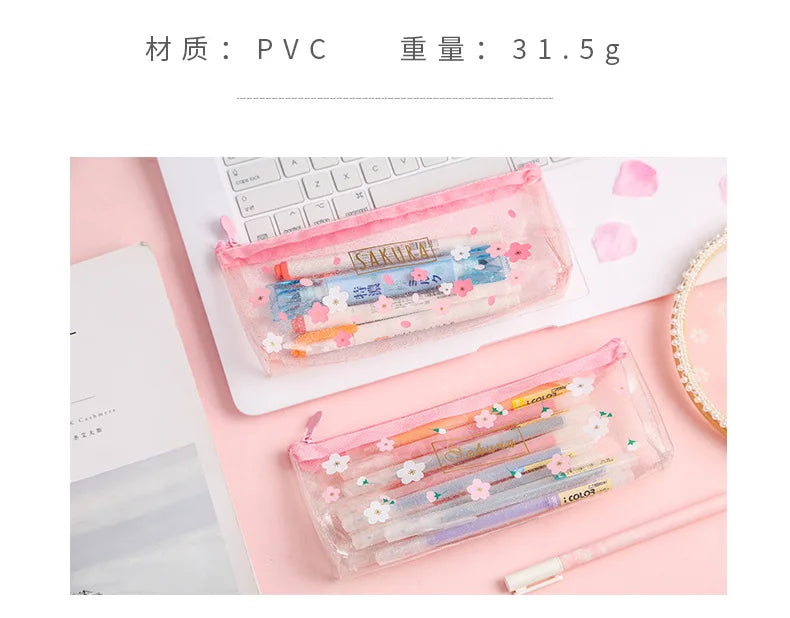 1Pcs Kawaii Pencil Case Beautiful pink girl heart Gift Estuches School Pencil Box  Pencil Bag School Supplies Stationery