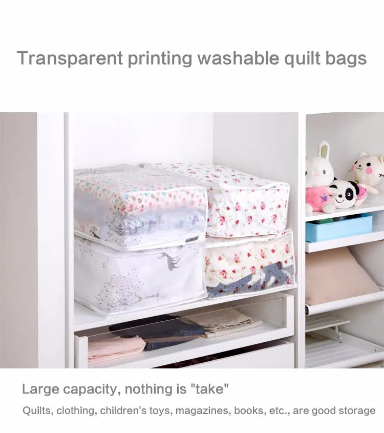 Fashion hot 2018 Household Items Storage Bags Organizer Clothes Quilt Finishing Dust Bag Quilts pouch Washable quilts bags 1