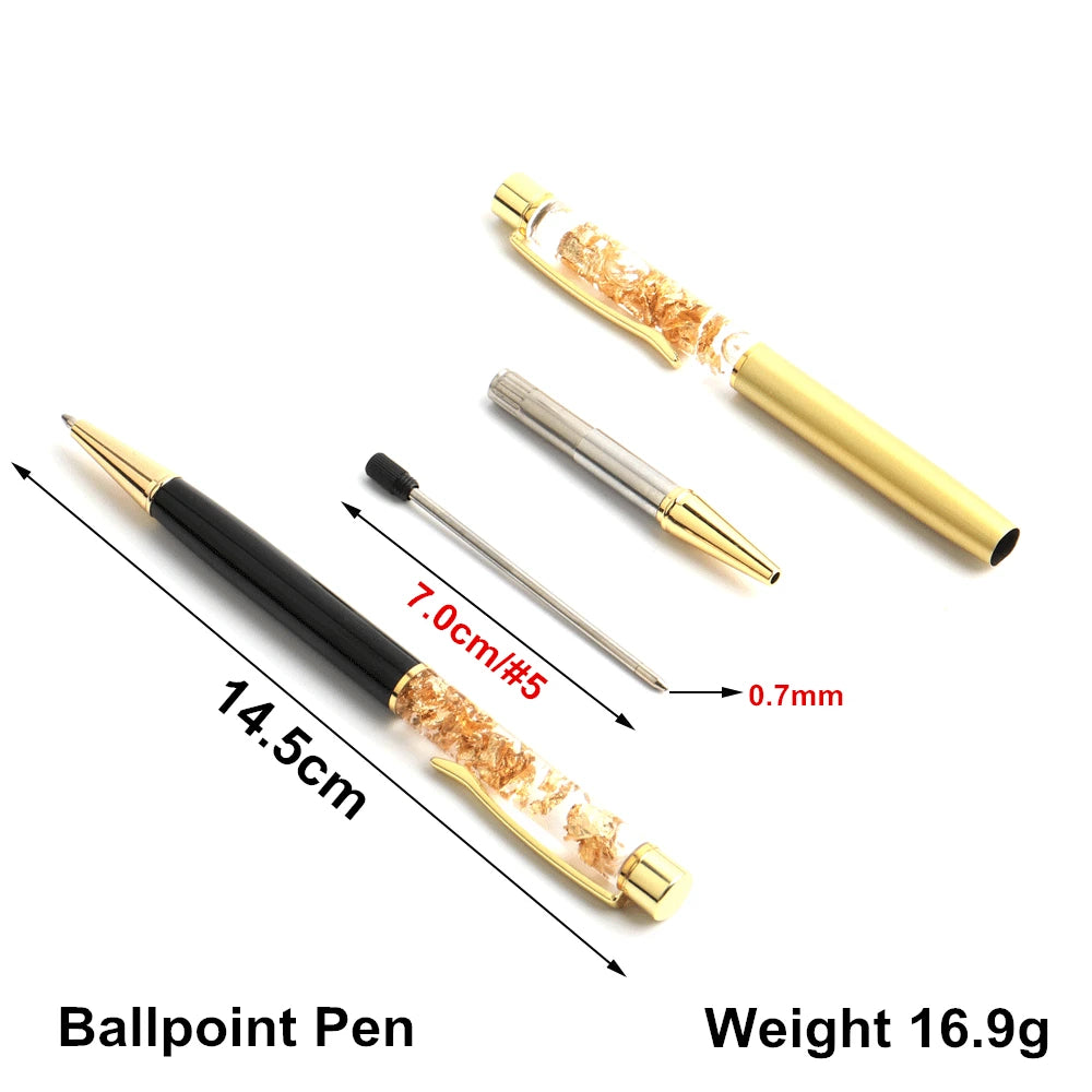 GENKKY Pen Crystal Gradient Ball Pens Exquisite Creative Luxury High-quality Gold Foil Ballpoint Pens Gift Student Supplies