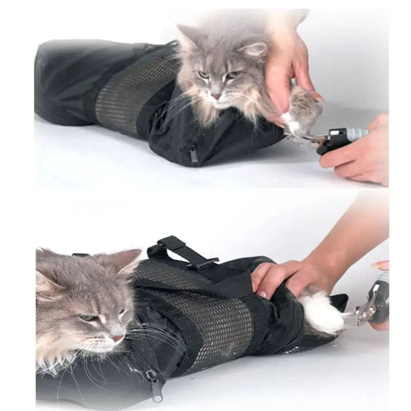 Heavy Duty Mesh Cat Grooming Bathing Restraint Bag No Scratching for Claw Nail Trimming Injecting Examin Vet Tool