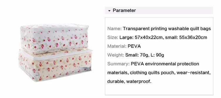 Fashion hot 2018 Household Items Storage Bags Organizer Clothes Quilt Finishing Dust Bag Quilts pouch Washable quilts bags 1