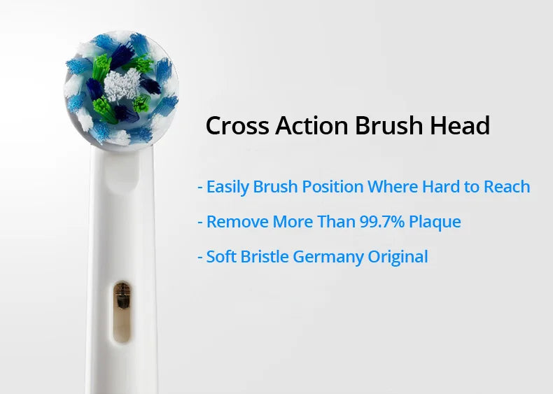 Oral B Electric Toothbrush Heads EB50 Replacement Cross Action Deep Cleaning Gum Care Teeth Brush Heads Soft Bristle Nozzles