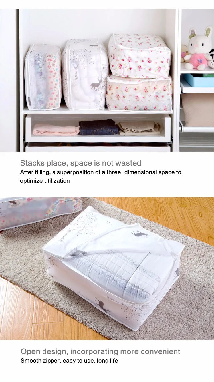 Fashion hot 2018 Household Items Storage Bags Organizer Clothes Quilt Finishing Dust Bag Quilts pouch Washable quilts bags 1