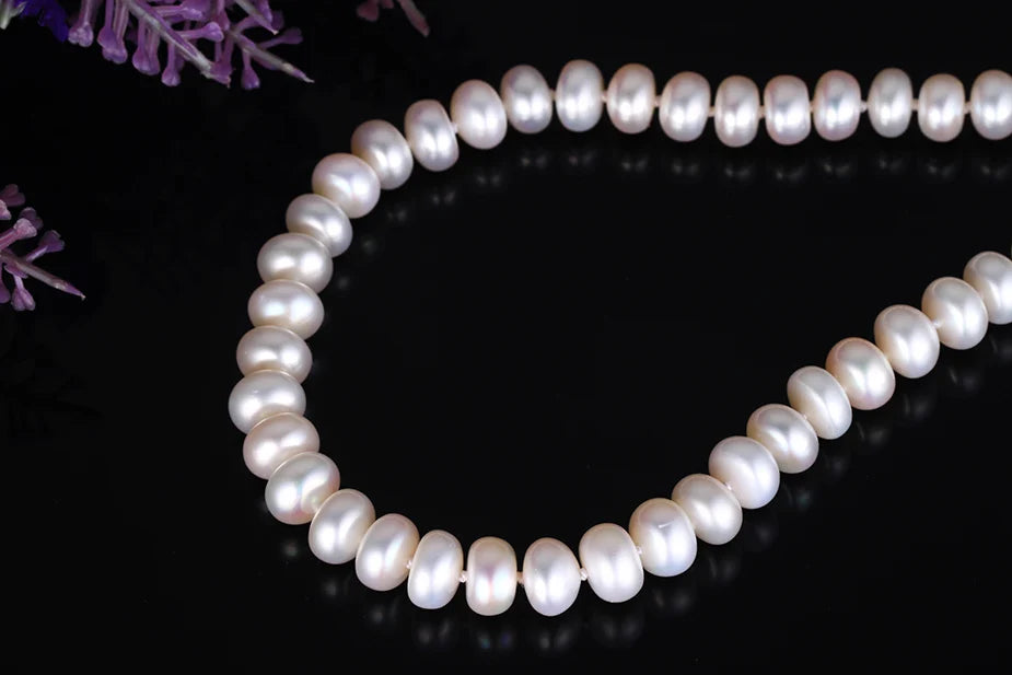 HENGSHENG High Luster 8-9mm 100% Natural Fresh water Pearl Necklace Long 45cm for Women Girls Birthday /Wedding Pearl Jewelry