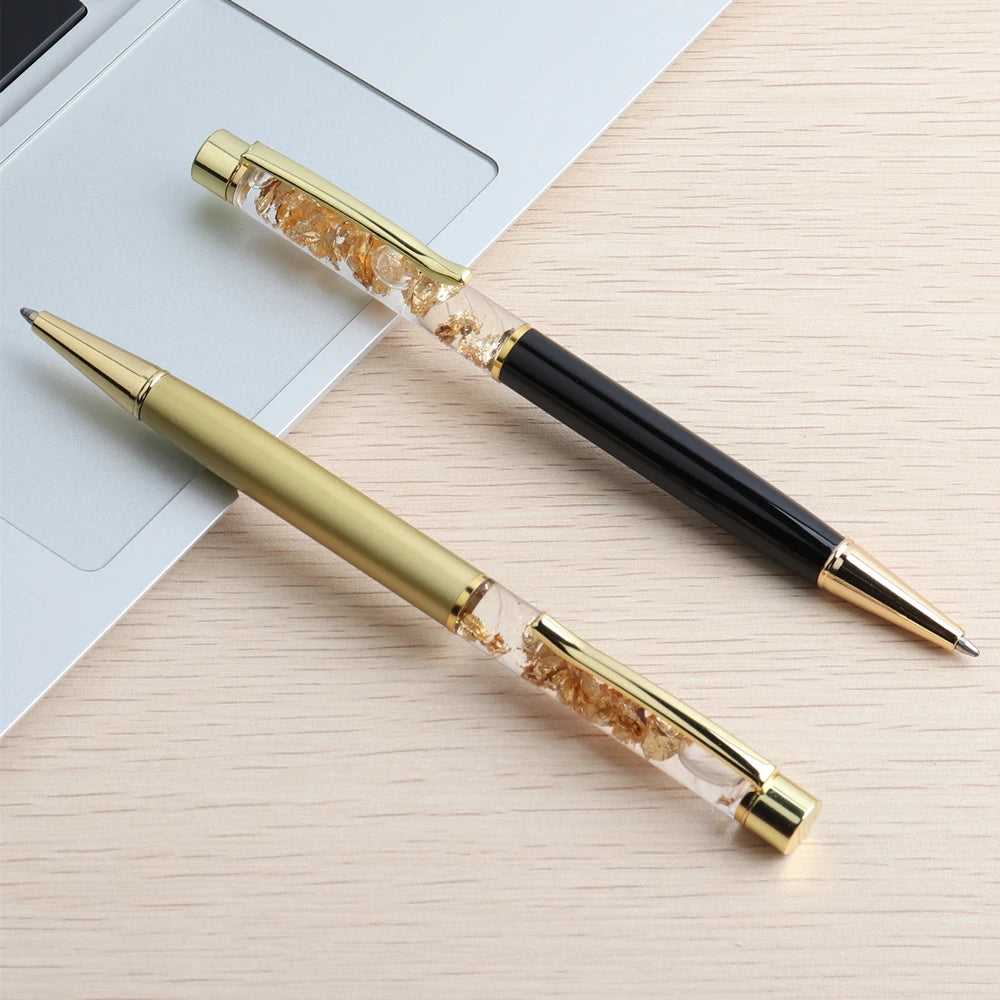 GENKKY Pen Crystal Gradient Ball Pens Exquisite Creative Luxury High-quality Gold Foil Ballpoint Pens Gift Student Supplies