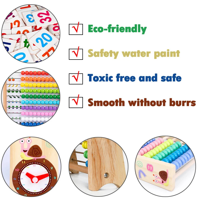 Wooden Abacus Educational Math Toy Children Rainbow Counting Beads Numbers Arithmetic Calculation Puzzle Montessori Learning Toy