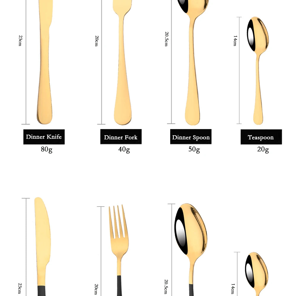 Red Silver Mirror Cutlery Set 24Pcs Dinnerware Set Flatware Cutlery Fork Knife Spoon Stainless Steel Silverware Tableware Set