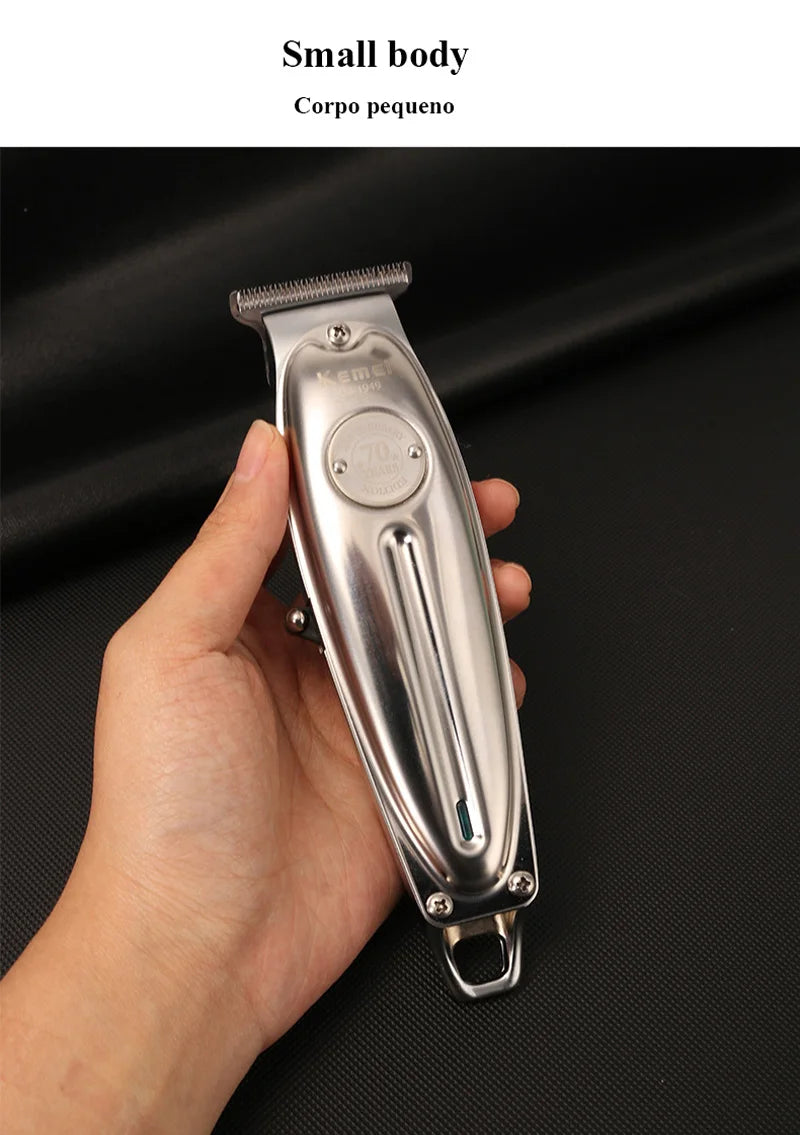 Kemei 1949 Hair Clipper Finishing Hair Cutting Machine Electric Barber Full Metal Professional Cordless Beard Hair Trimmer Men