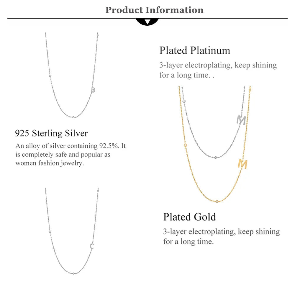 ANDYWEN 925 Sterling Silver Gold Letter Plain Pendant Choker Charm Initial A M Necklace 26 Letter Women Fine Jewelry Alphabet