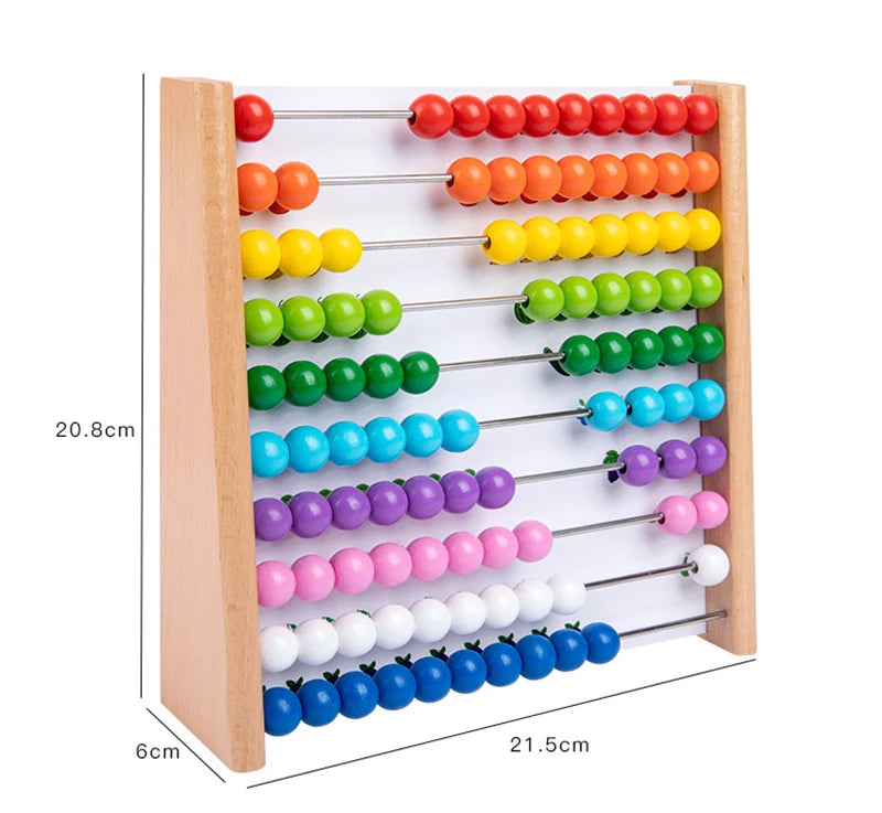 Wooden Abacus Educational Math Toy Children Rainbow Counting Beads Numbers Arithmetic Calculation Puzzle Montessori Learning Toy