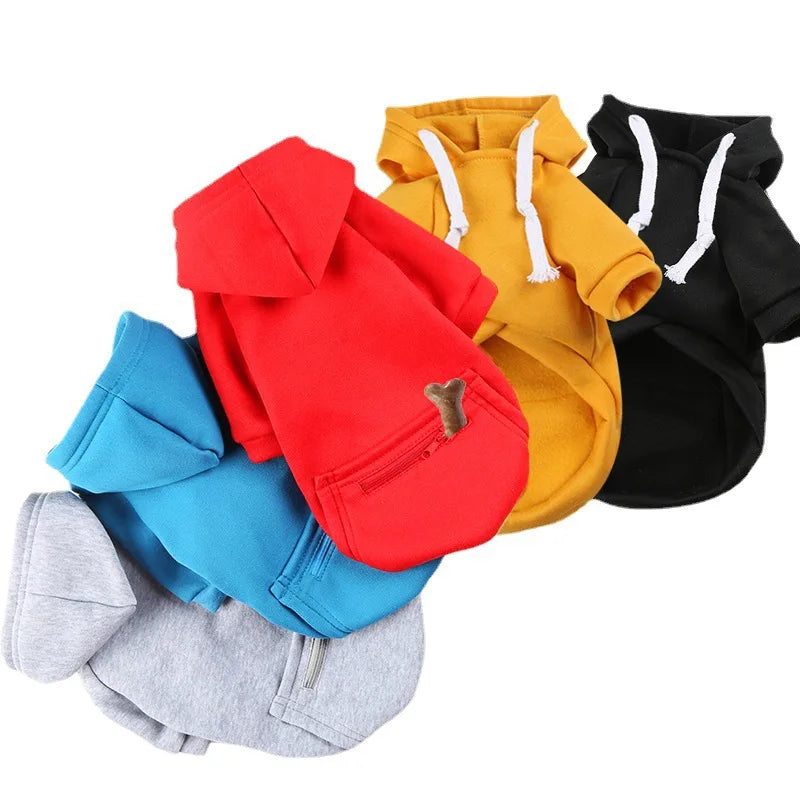 Warm Winter Dog Clothes Coat For Small Medium Large Dogs Hoodies Pet Clothes with Pocket Chihuahua French Bulldog Pug Clothing