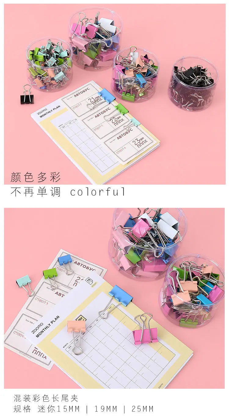 TUTU 19-32 mm color long tail clip to receive small pure and fresh and large small clip paper clip to black H0597