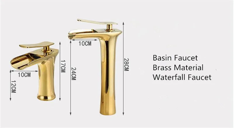 Basin Faucet Grey Waterfall Faucet Brass Bathroom Faucet Gold Bathroom Basin Faucet Mixer Tap Hot and Cold White Sink faucet