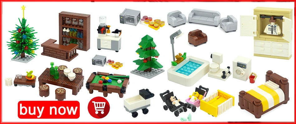 City Mini Food Toys Building Blocks Hamburger Fries Bread Pizza Cake Dessert Food Chocolate Fish Cookies MOC Bricks Kids Gift