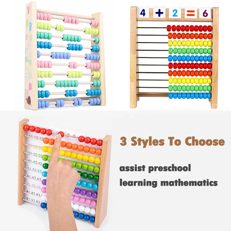 Wooden Abacus Educational Math Toy Children Rainbow Counting Beads Numbers Arithmetic Calculation Puzzle Montessori Learning Toy