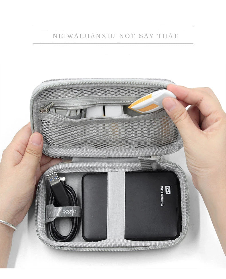 TUUTH EVA Cable Storage Bag Earphone Case Cable Pouch Travel Electronics Organizer Portable Digital USB Gadget Organizer Kit