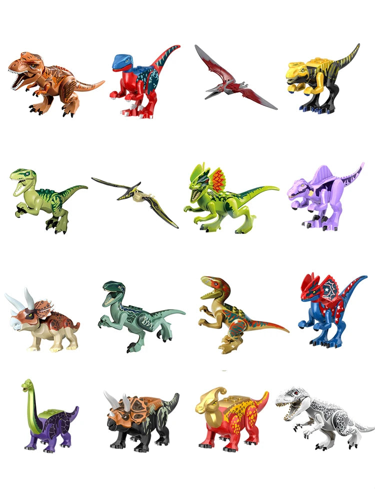 Jurassic Dinosaur Assemble Toy Blocks World Building Bricks Kids Dino Velociraptor Triceratops Stegosaurus Model Christmas Gift