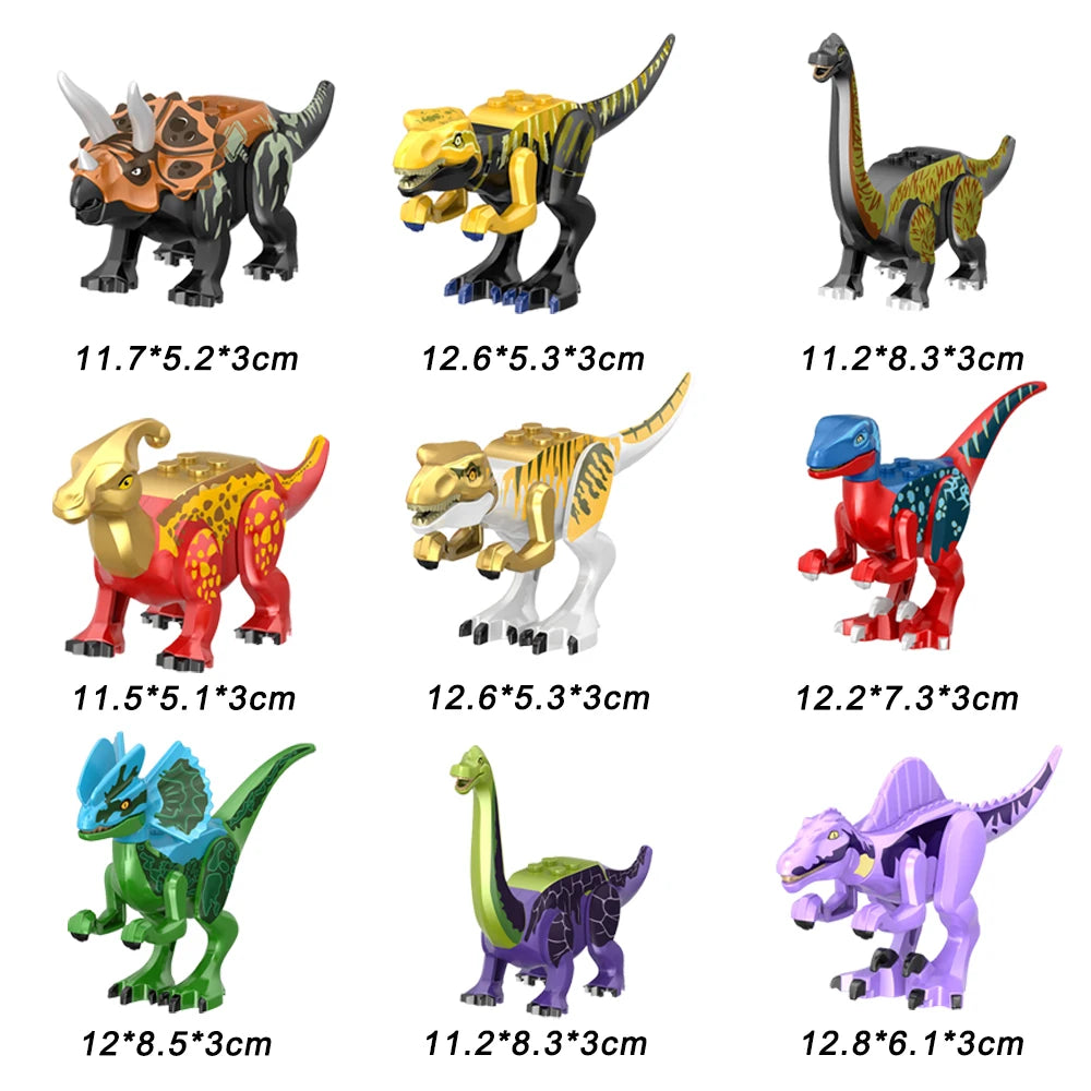 Jurassic Dinosaur Assemble Toy Blocks World Building Bricks Kids Dino Velociraptor Triceratops Stegosaurus Model Christmas Gift