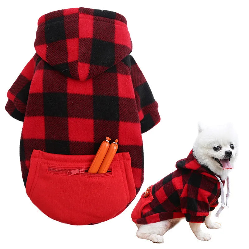 Warm Winter Dog Clothes Coat For Small Medium Large Dogs Hoodies Pet Clothes with Pocket Chihuahua French Bulldog Pug Clothing