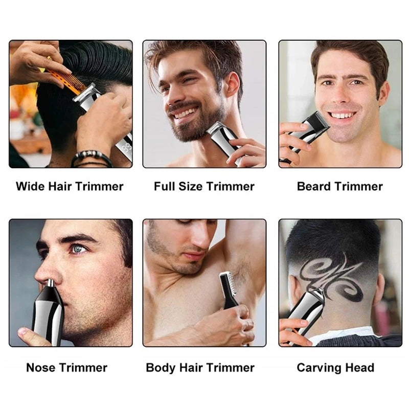 Original Kemei Digital Display All In One Hair Trimmer For Men Eyebrow Beard Trimmer Electric Hair Clipper Grooming Kit Haircut