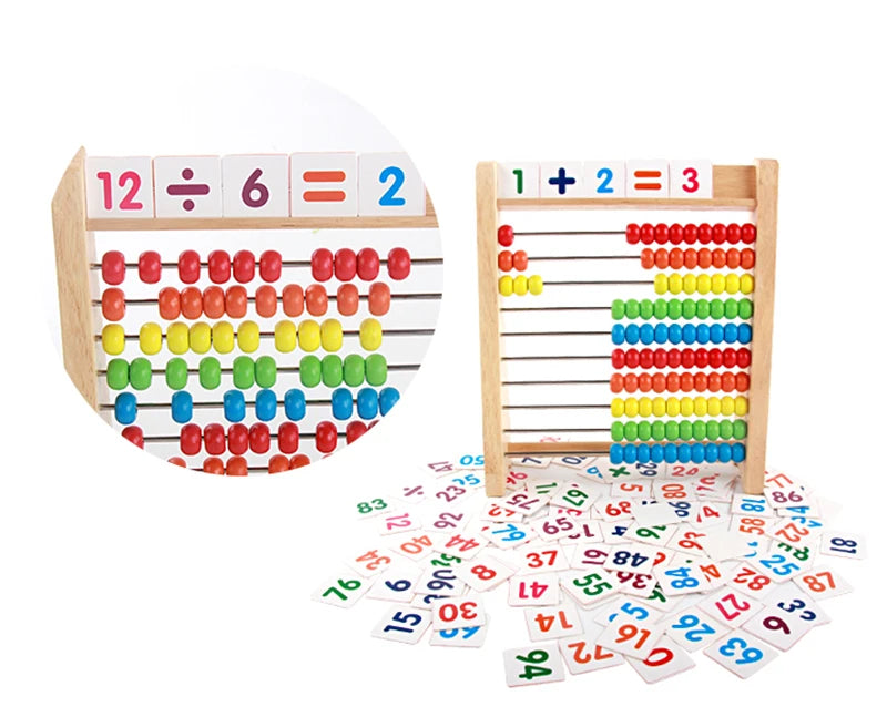 Wooden Abacus Educational Math Toy Children Rainbow Counting Beads Numbers Arithmetic Calculation Puzzle Montessori Learning Toy