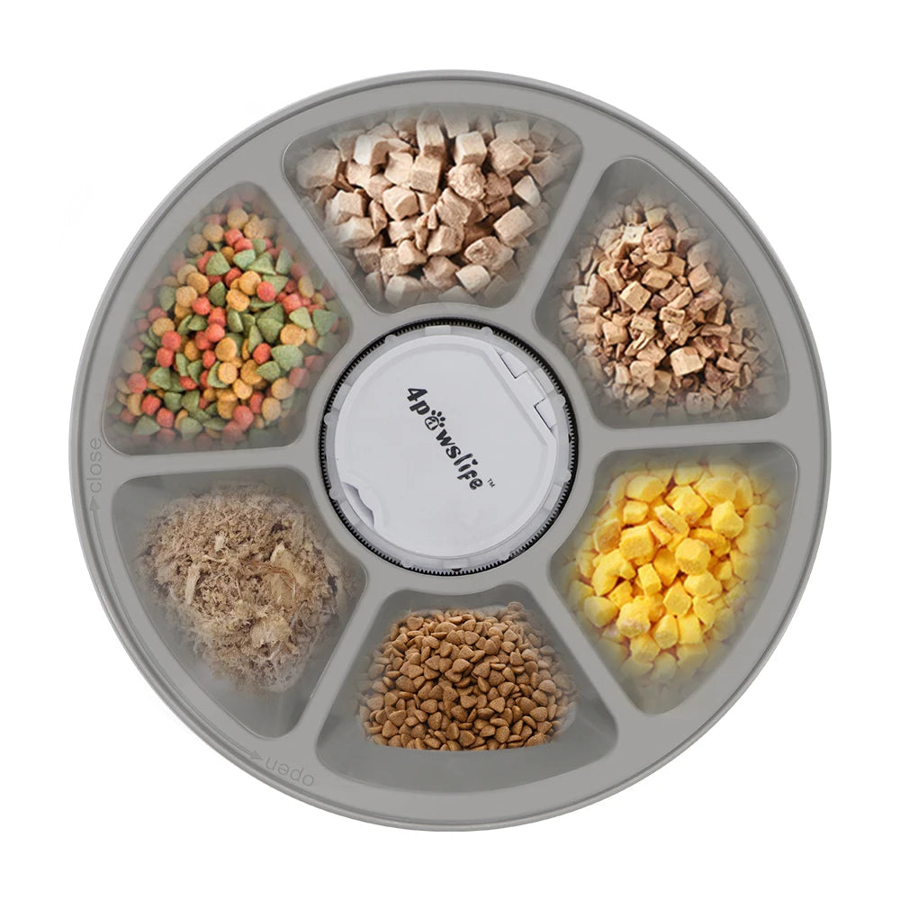 Pet Automatic Feeder Food Timing Dispenser Portion Control Detachable Dogs Cats Anti Slip With Voice Recorder Dry Wet Food