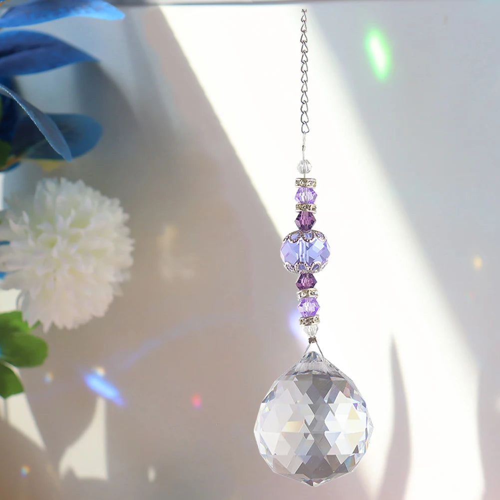 Transparent Ball Crystal Light Collection Pendant Durable Hangable Crystal Reflective Jewelry Window Accessories for Living Room