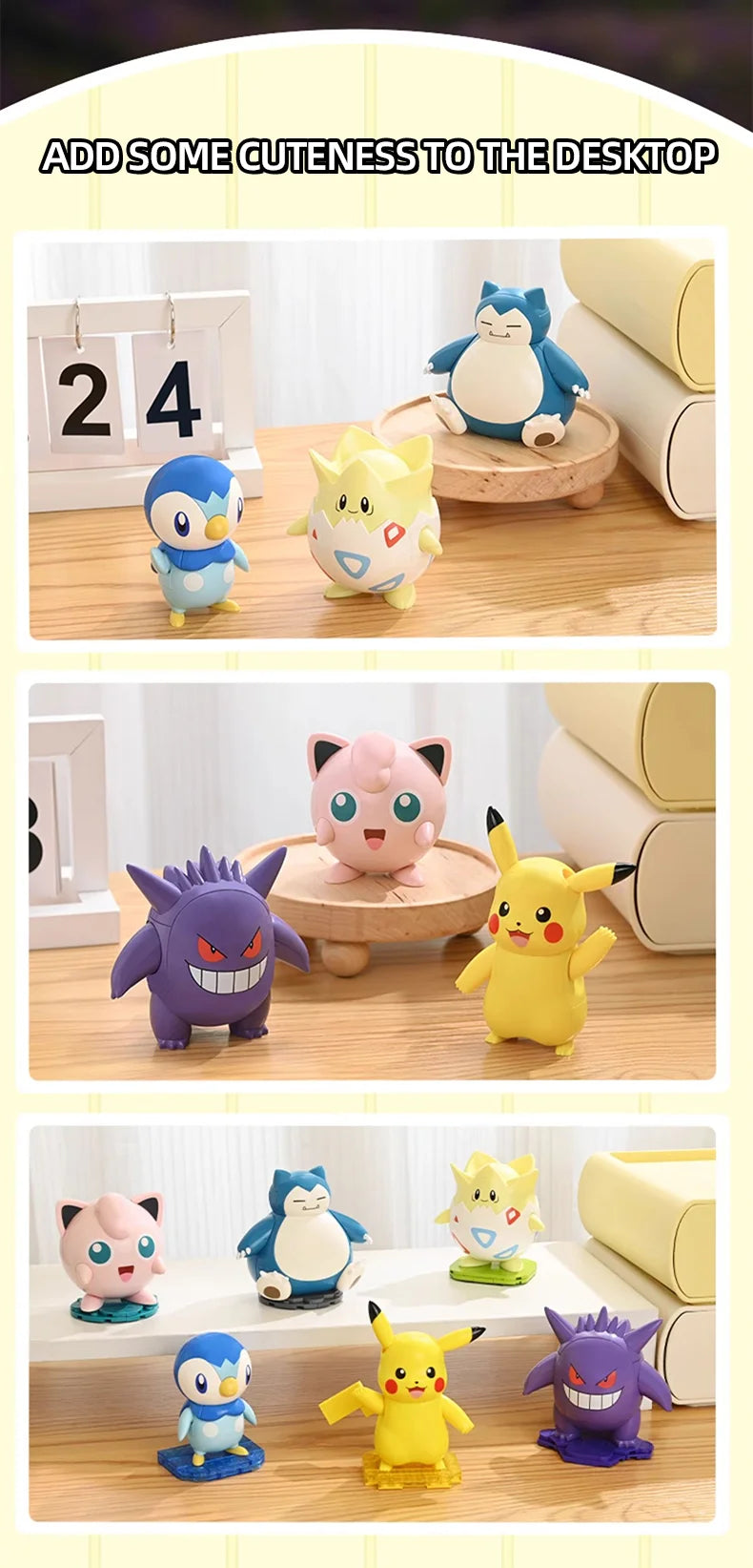 Original Pokemon Building Blocks Pikachu Gengar Snorlax Anime Cartoon Bricks Sets Movie Dolls Model Kids Toys For Children Gifts