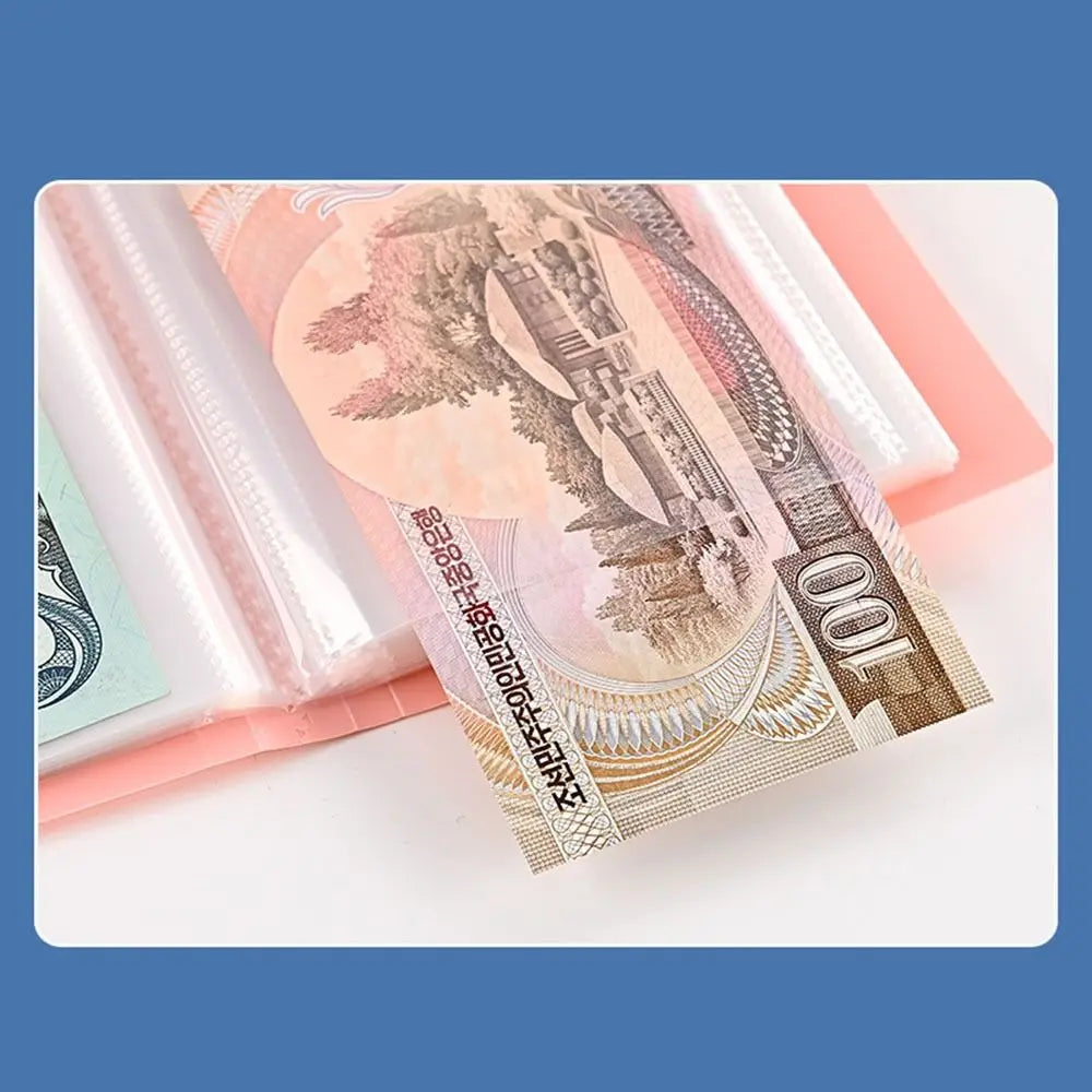 Large-capacity 100 Bills Collection Album Dustproof Waterproof Pocket Storage Book Inner Leaf Korean Style Money Storage Book