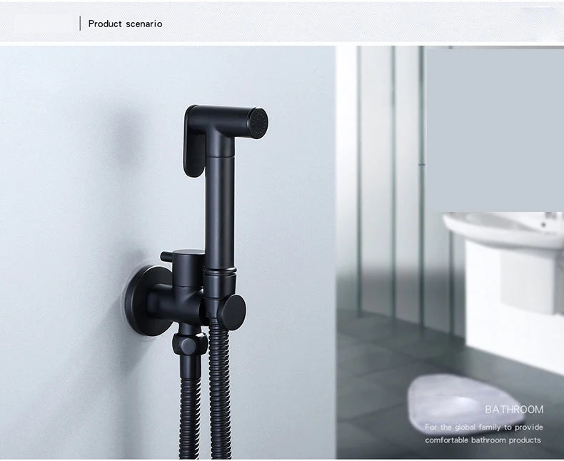 Brass Handheld Toilet bidet sprayer set Accessories Black Bidet Faucet for Bathroom sprayer shower head self cleaning White