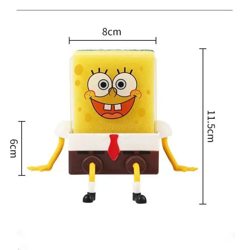 SpongeBob SquarePants Dish Washing Brush Sponge Kitchen Supplies Drain Rack Cleaning Dishes Brushes Reusable Scrub Scouring Pad