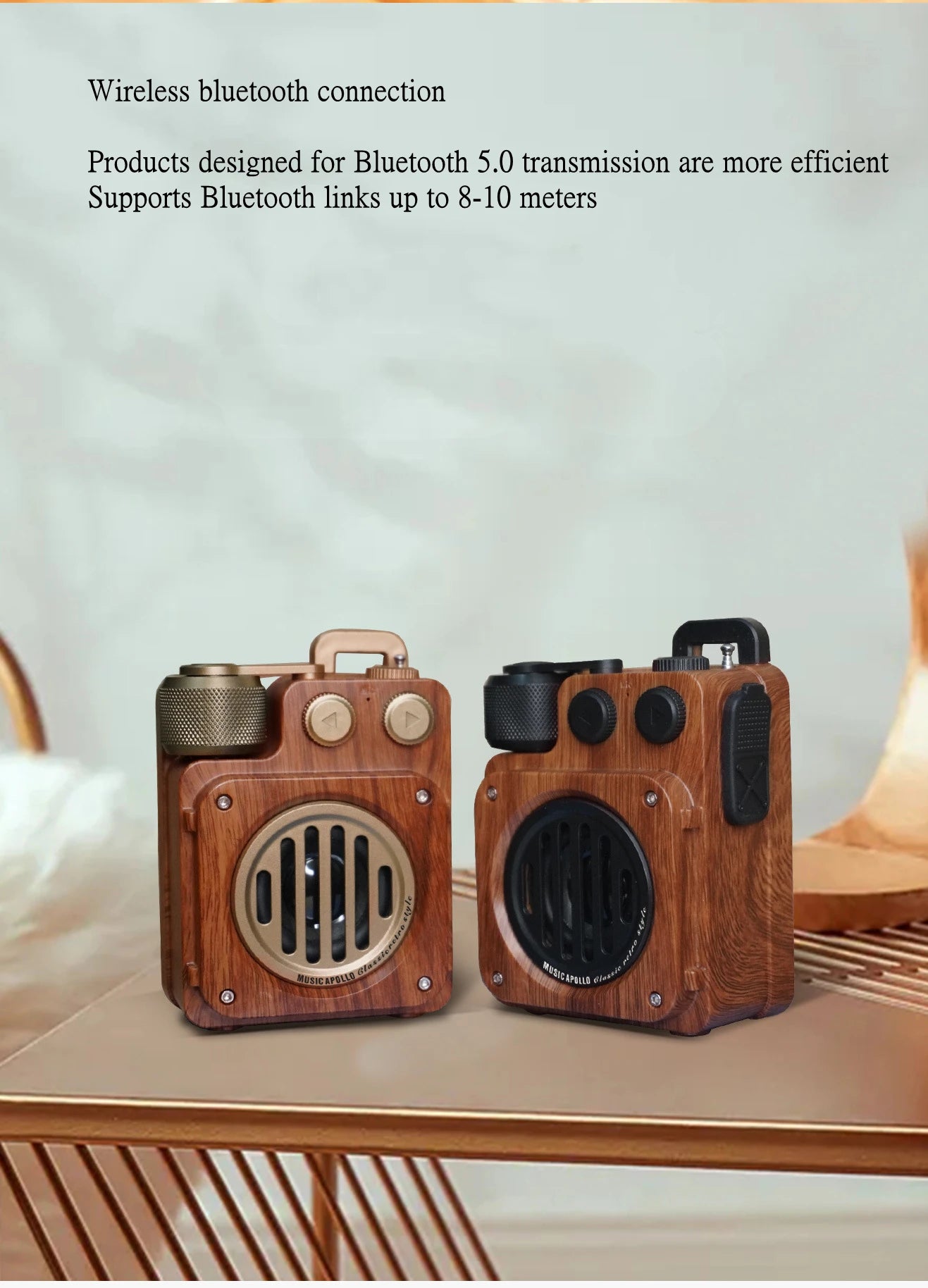 American retro mini  FM radio wireless bluetooth speaker portable subwoofer outdoor  small steel gun creative caixa de som