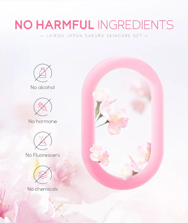 Facial Products Kit Sakura Skin Care Set Facial Cleanser Serum Face Cream Fade Dark Circles Eye Cream Korean Skincare Products