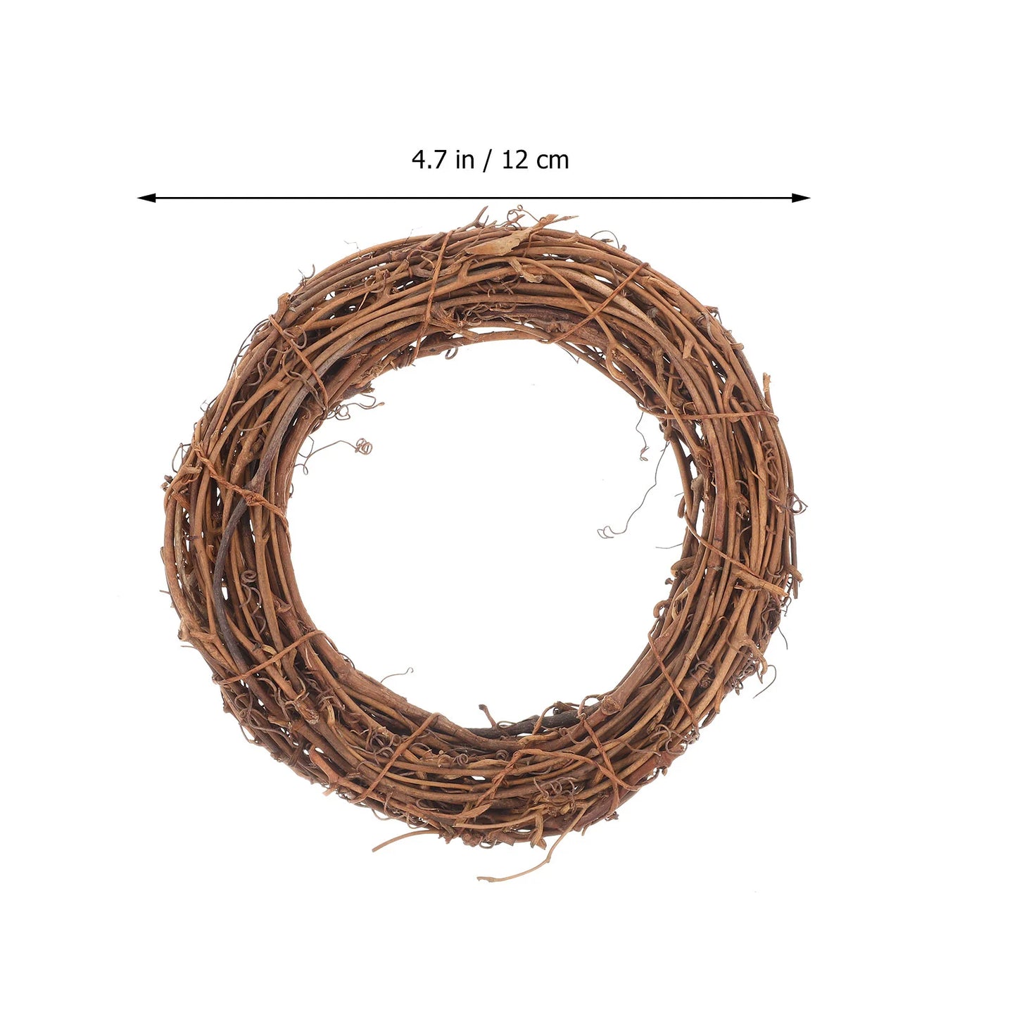 5 Pcs Wedding Decor Rattan Garland DIY Ring Christmas Lights Brown Halloween Wreath Pendant