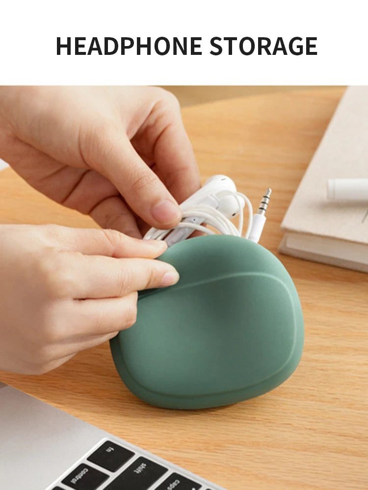 Silicone Storage Bag, Data Cable Storage Bag, Multifunctional And Convenient Headphone Charger Storage Box