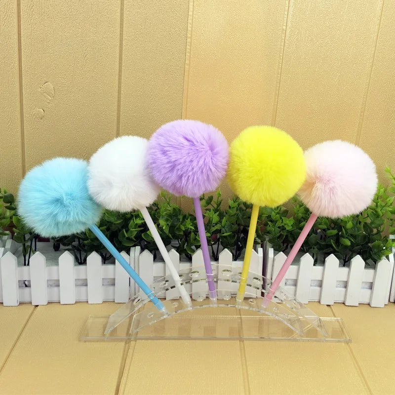 1Pcs Hairy Ball Ballpoint Pen,7Colors Holiday Gift,Office Student Writing Stationery P-2019