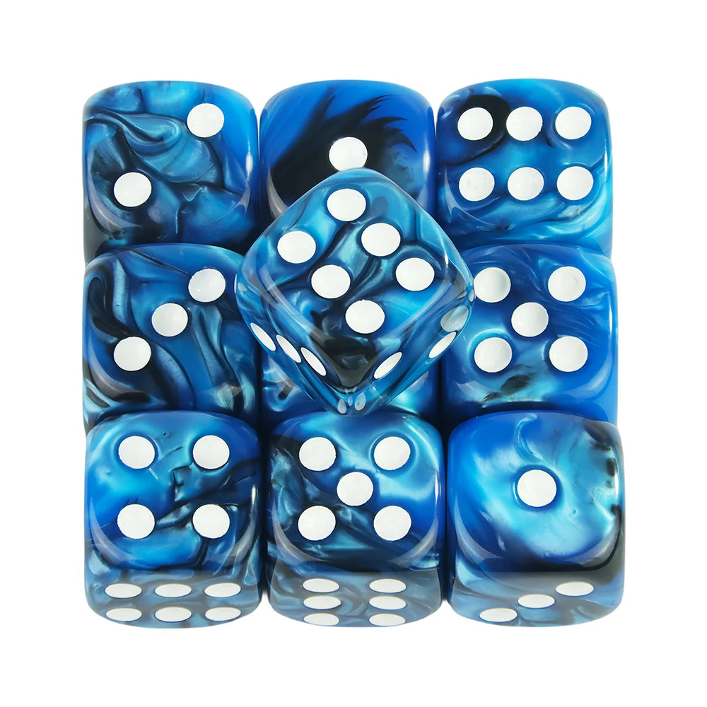 Premium Quality Pip D6 Dice Set for Table Board Gaming - 12mm Mixed Color, Pack of 10