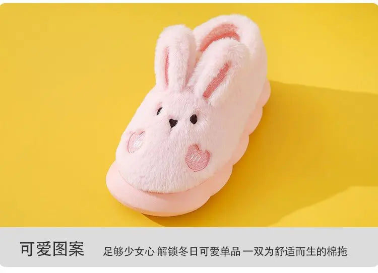 White Bunny Slippers For Home Kawaii Shoes Women Rabbit Fluffy Slippers Winter Indoor Sandals Woman Platform Bootie Slipper New