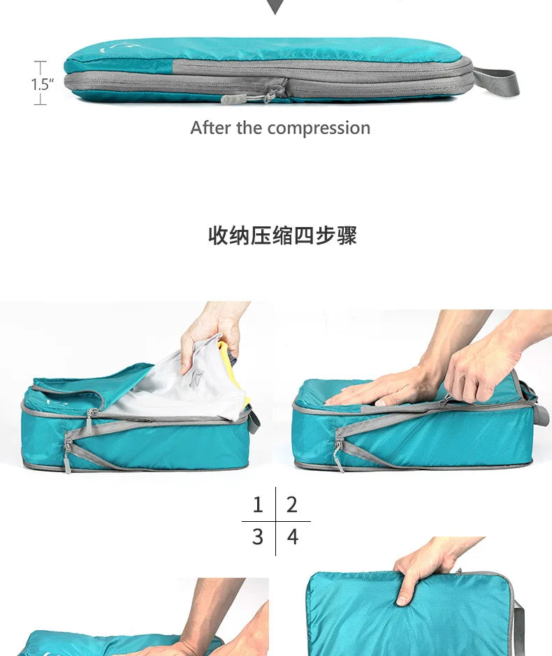 4/6PCS Travel Compression Packing Cubes Luggage Organizer Accessories Extensible Storage Bags Travel Pouch Foldable Suitcases