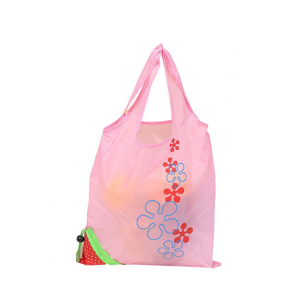 Strawberry Grocery Bag 10L Storage Bag Foldable Large Capacity Reusable Eco-friendly with Handle Item Storage Oxford Cloth Colla