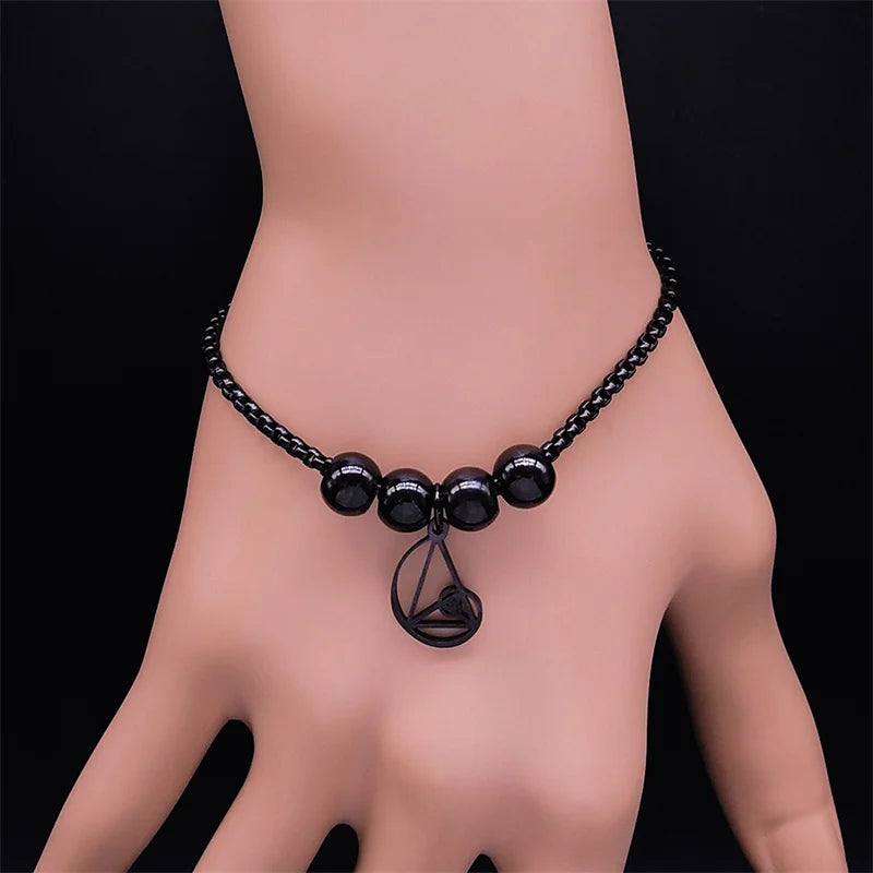 Goth Wicca Triple Moon Ghost BC Band Bracelet Flower Hecate Wheel Prince Satan Pentagram Stainless Steel Bracelets Jewelry Gift