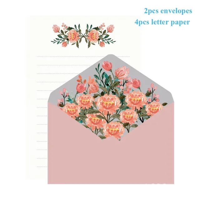 Kawaii Envelopes Letter Paper Set Flower Envelope Wedding Greeting Card Invitation Cards Cover Korean Stationery Office Supplies