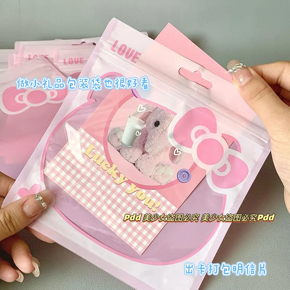 20Pcs Sanrio Gift Bag Hello Kitty y2k Cartoon Kawaii Cute Storage Bag Waterproof Anti Mold Cosmetic Sealing BagToy Girls Gifts