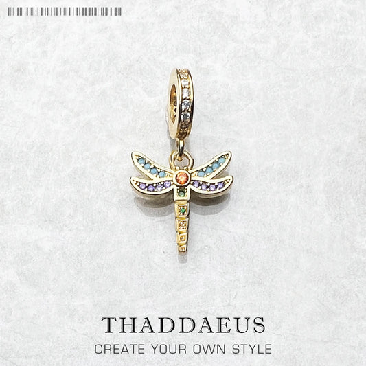 Dragonfly Charm Pendant Autumn Europe Style Journey Paradise Jewelry Bohemia Gift In 925 Sterling Silver